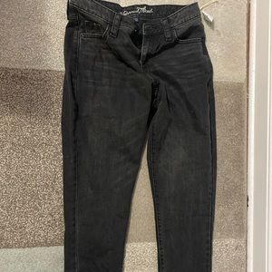 Black straight leg jeans